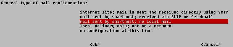 Exim4 - Type of mail configuration