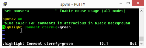 green text readable in black background