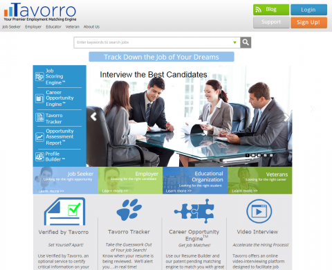Tavorro - site front page
